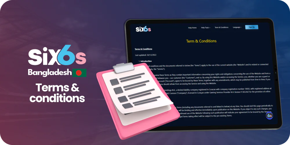 Terms and Conditions for Bengali players Six6s